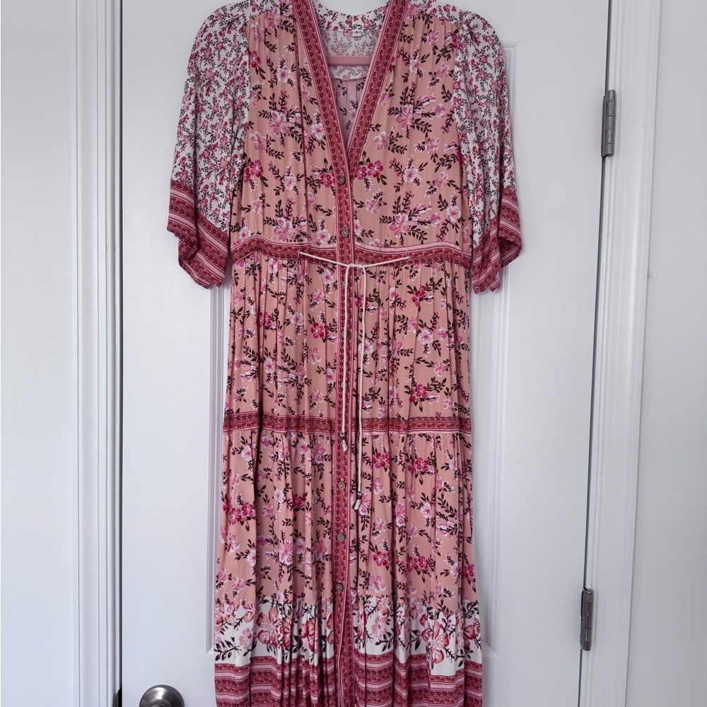 Floral Pink Midi Dress